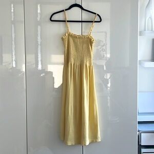 H&M Yellow Smocked Dress